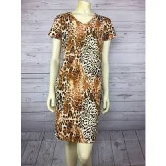 Women With Control Size S Fitted Shapewear Dress Mixed Animal Print Slimming NWT - Picture 4 of 9